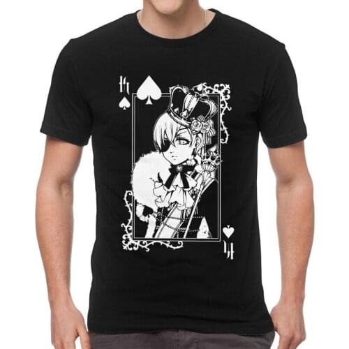 Black Butler Ciel Phantomhive T Shirt Men Cotton Printing T-shirt Novelty Tshirt Short Sleeve Anime Manga Kuroshitsuji Tee Top