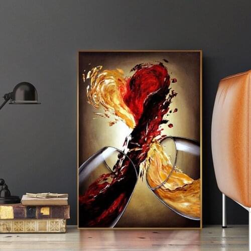 Full DIY 5D Diamond Mosaic Picture Cheers Painting Cross Stitch Kits Drill Embroidery Red Wine Patterns Rhinestones Wall Art