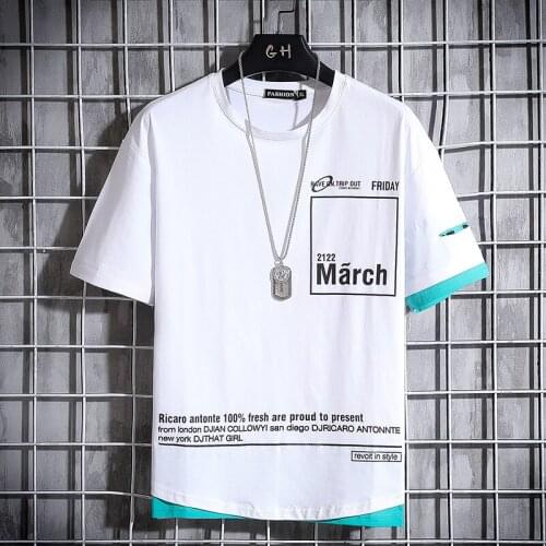 2021 Summer New Short Sleeve T Shirt Men 100% Cotton O-Neck Printed Tops Tee Plus Size L-4XL High Quality T-Shirt Streetwear