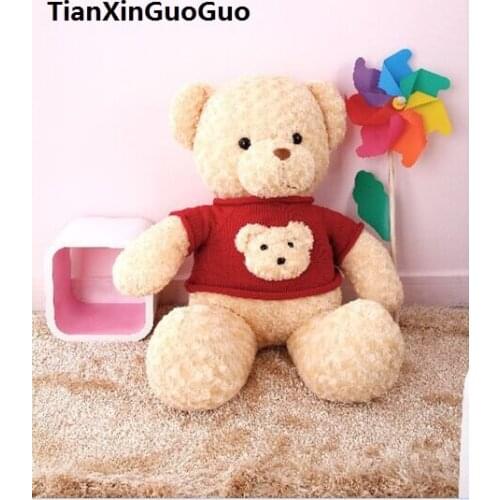 New arrival cartoon teddy bear plush toy large 60cm soft bear doll dressed bear head sweater , throw pillow birthday gift w0338