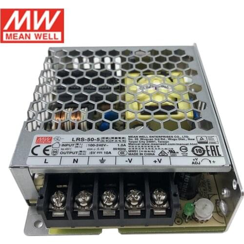 Original MEAN WELL LRS-50-5 Switching Power Supply 110V/220V AC to 5V DC 10A 50W Meanwell Power Unit PSU SMPS