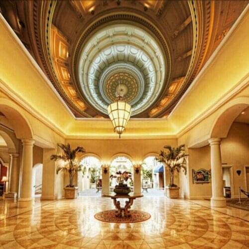 Custom mural 3D European square zenith fresco round pattern Decorative Painting lobby custom studio wallpaper