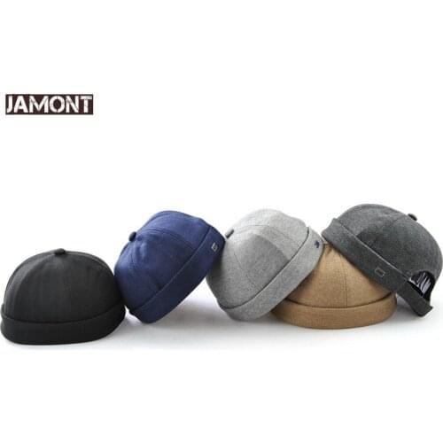 JAMONT Casual Skullcap Street Hip Hop Men Hats Beanie Skullcap Solid Cotton Beanies Fashion Hat New Portable Casquette