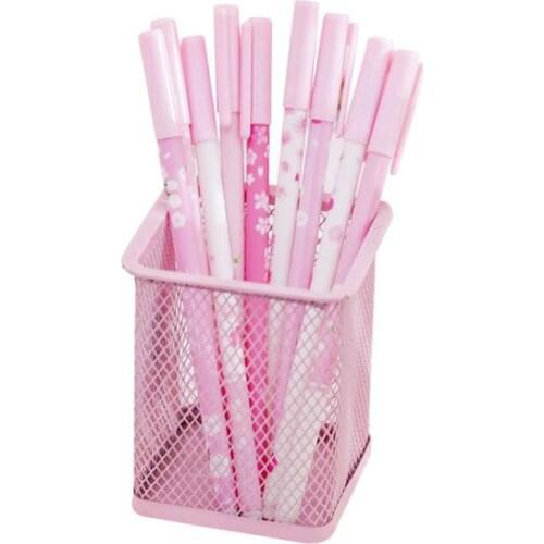 2pc Kawaii Cherry Blossoms Gel Pen Creative Black Ink Writing Water-Based Pen Student Office School Supplies Stationery 0.38mm