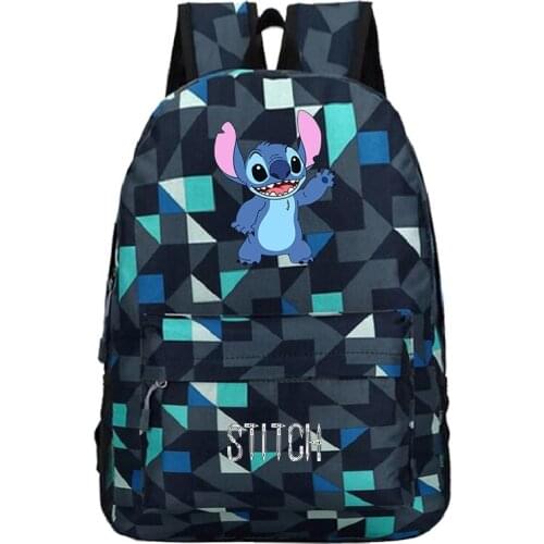 Disney Lilo & StitchStitch Backpack School Bag Cartoon Luminous Backpack Travel Backpack Student School Bag Boys Girls Backpack