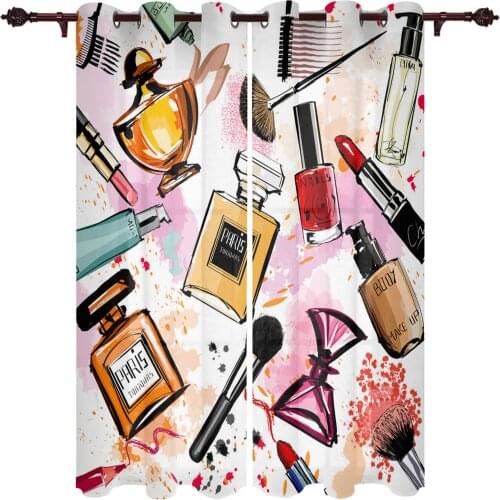 Modern Curtains Cosmetics Color Perfume Baby Room Bedroom Creative Window Curtains Kitchen Living Room Terrace Valance Curtains