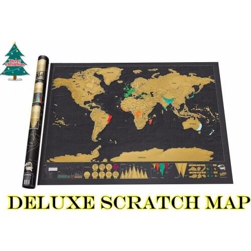 42x30cm Travel Deluxe Scratch off Map Erase black World mapa For kids Traveler Geography creative Gift wall Poster mundi rascar