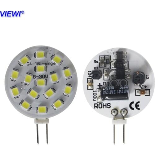 2pcs G4 2W 12 24 v volt LED Round Ceiling Lamp car reading light 300Lm 12v 24v Auto drl Daytime Running Lights 2835 16 leds