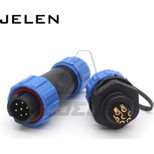 SP13 Waterproof Dustproof Aviation cable connector 7pin, IP68, Docking power cable connector male and female