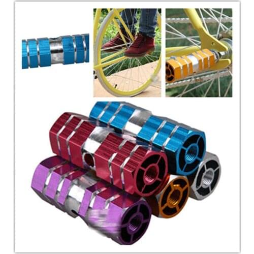 1pair Mountain Sport Cycling Bike Bicycle Aluminum Alloy Foot Pegs MTB Pedals Front Rear Axle Footrest Peg Black Rose Red