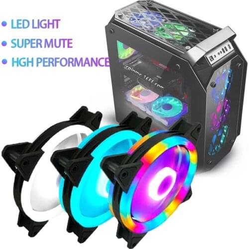 120mm PC Computer Case Fan Heat Dissipation Cooling 23DB Super Mute 12025 Led Light High Performance Cooler 1500 RPM