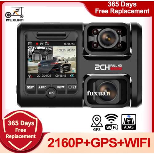 4K 2016P WIFI GPS Dual Lens Car DVR Novatek 96663 Chip Sony IMX323 Sensor Night Vision Dual Camera Dash Cam 24H Parking Recorder