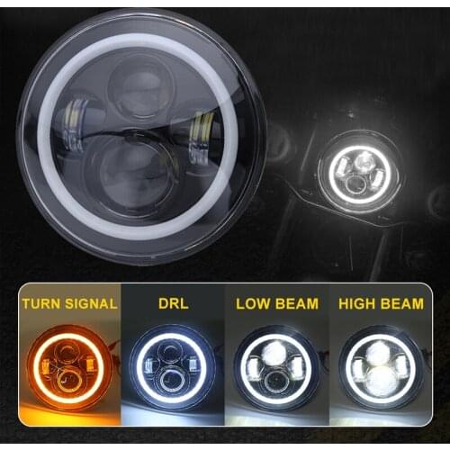 7 inch LED Motorcycle Headlight Halo DRL Light For Harley Motor Rod FatBoy Heritage Softail Slim Deluxe Switchback Road King