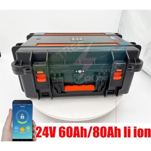 24V 60Ah 80Ah lithium li ion battery pack with BMS for Mobility backup power golf trolley RV home motorhome campers+10A charger
