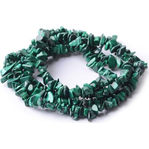 3-5x6-8mm Green Malachite Beads Natural Freeform Chips Stone Beads For Jewelry Making Beads 32'' Needlework DIY Beads Trinket