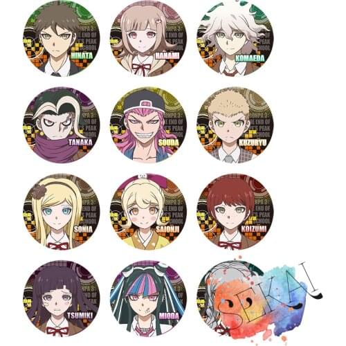 Danganronpa 3 Despair Anime Badge Hinata Tanaka Souda Nanami Komaeda Mioda Game Metal Badge Brooch Pin