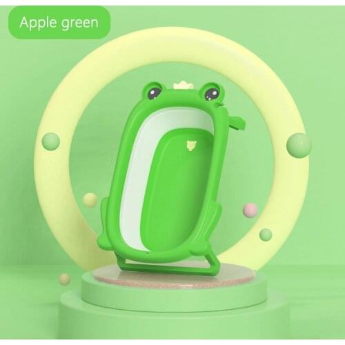 Baby Bathtub Infant Portable Folding Shower Bath Basin Child Bath Cartoon Barrel Temperature Sensitive Bathtub Set for 0-3Y Kid