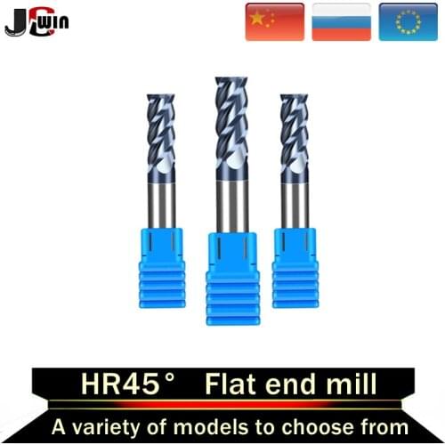 HRC45° 4 Flutes End Mill 4mm 50mm Tungsten Steel Straight Shank Milling Cutter CNC Machines Tools Alloy Coating Carbide for Lath