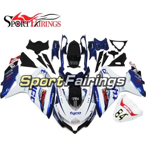 Complete Injection ABS Fairing Kits For Suzuki GSXR 600-750 GSXR 750 K8 Year 2008 2009 2010 Fairing White Dark Blue 84 Motorbike