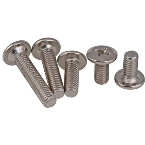 M6 M8 Flat Round Cross Recessed Machine Screw Metric Thread Furniture Bolt Barrel Nut Iron Steel Nickel Plated