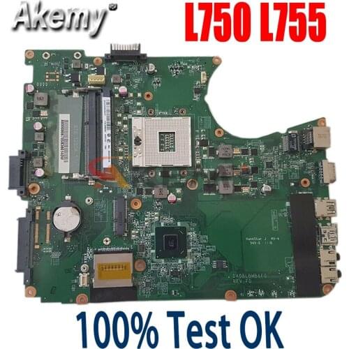 AKemy laptop motherboard For TOSHIBA Satellite L750 L755 A000081420 DABLBMB16A0 Mainboard DDR3 full tested