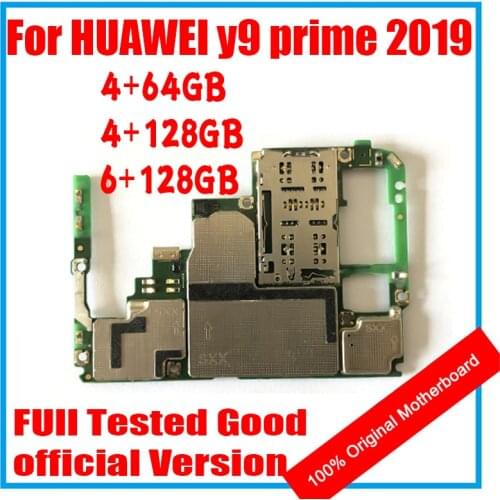 For HuaWei y9 prime 2019 Motherboard Original Unlocked Logic Board Mainboard With Full Chips Android system 64gb 128gb pLATE