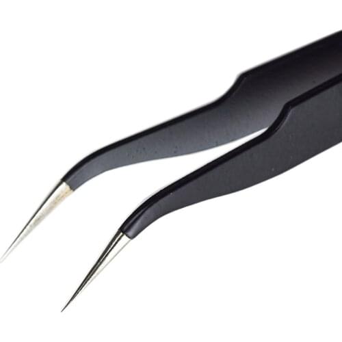 Matte Anti-static Curved Straight Tip Precision Tweezers Stainless Electronics Industrial Tweezers for Phone Repair Hand Tools