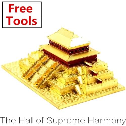 MMZ MODEL Microworld 3D Metal Puzzle China Hall of Supreme Harmony Building Model J004B DIY 3D Laser Cut Assemble Toys For adult