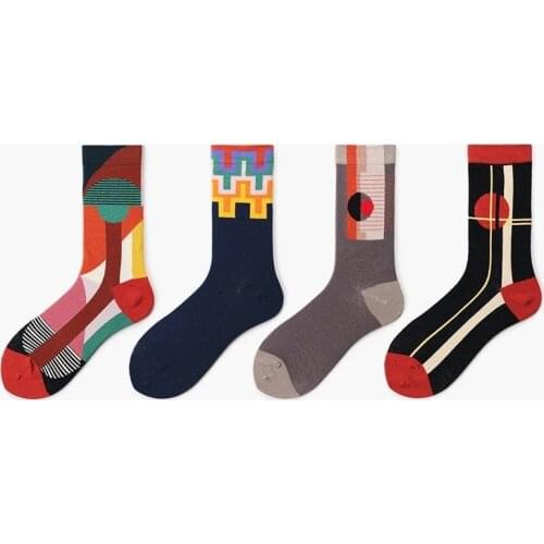 Peonfly 2020 New Autumn Winter Hip Hop Cotton Men Harajuku Happy Funny Dress Socks for Male Wedding Christmas Gift