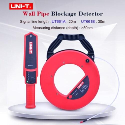 UNI-T UT661A/B Wall PVC Iron Pipe Blockage Detector Wall Pipe Blockage Detector Pipeline Blocking Clogging Scanner Plumber TOOL