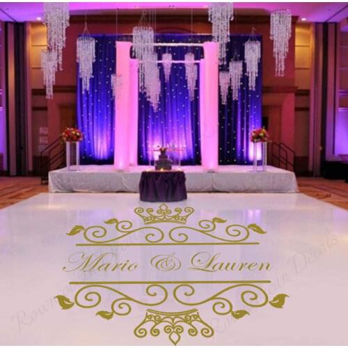 Personalised Name Wedding Dance Floor Sticker Vinyl Birthday Party Decoration Floor Decals Gift Removable Murals Wallpaper 4497