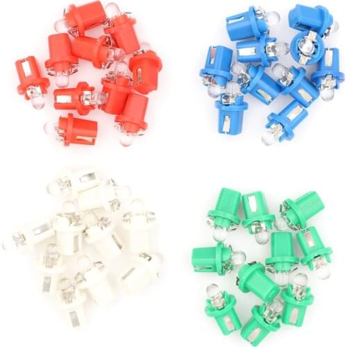 Multi Color T5 B8.5D B8.5 SMD LED Car Light Automobiles Light-emitting Diode Instrument Dashboard Light Bulbs DC 12V 10Pcs/lot