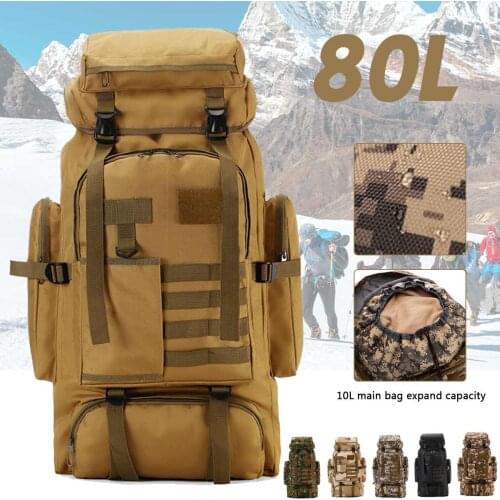 80L Outdoor Military Tactica Rucksacks Waterproof Oxford Fabric Tactical backpack Sports Camping Hiking Trekking Hunting Bags