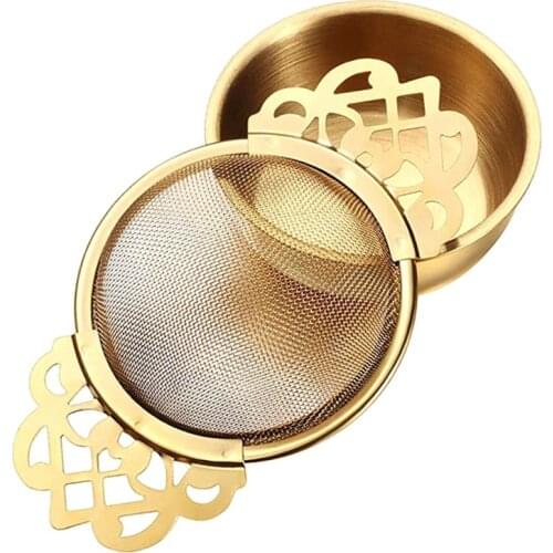 Stainless Steel Tea Strainer with Drip Bowl Easy Clean Loose Leaf Hanging Infuser Filter Kitchen Tool