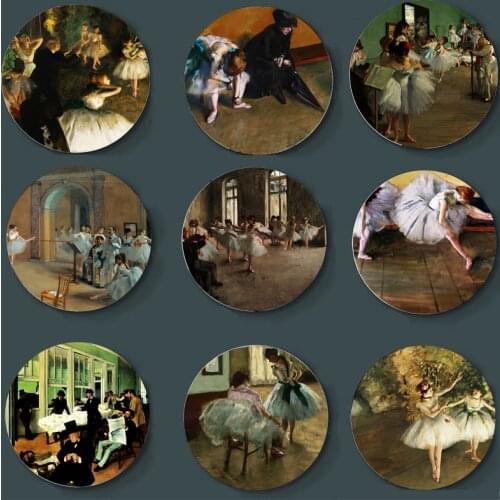 Edgar Degas Painting Plates High-End Wall Plate France Impressionist Painter Decorative Plate Beautiful Art Plate Home Bar