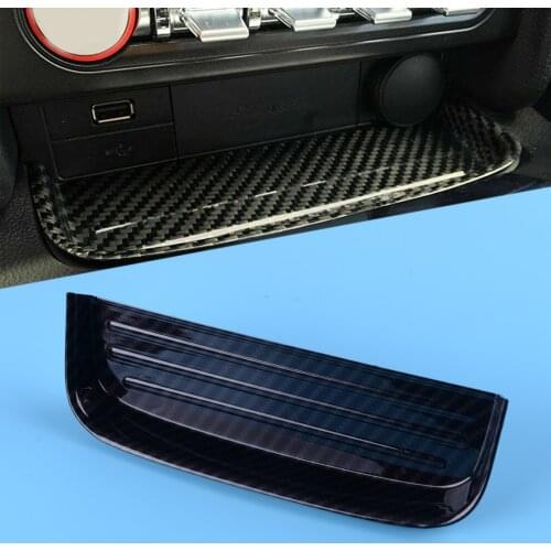 DWCX Carbon Fiber Texture ABS Interior Center Change Coin Tray Box Holder Fit for Ford Mustang 2015 2016 2017 2018