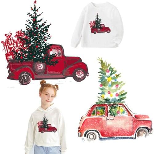 Thermal stickers on clothes ironing patches iron on transfer for clothing Christmas gift tree car patch applique children decor