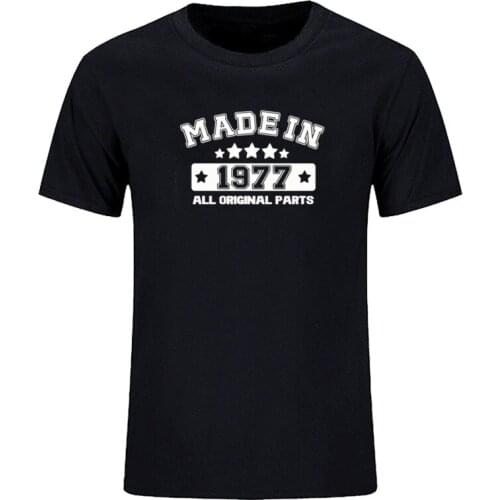 A fun and fashionable cotton neckline mens T-shirt from 1977 as a birthday present