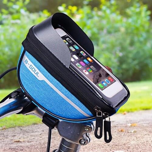 Waterproof Touch Screen Cell Phone Stand Pannier Wide Scope of Application Practical Economy MTB Bicycle Frame Front Bags