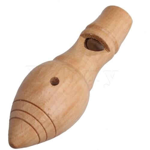 Yibuy 4.13x1.57inch Wooden Bird Caller Whistle Cuckoo Whistle Long Type for Kids Musical Toy Training Tool