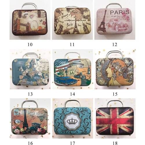 10 PC Luggage False Eyelashes Box Mini trolley suitcase Eyelashes Packing Box Cosmetic Makeup Tool Fashion Creative Gift