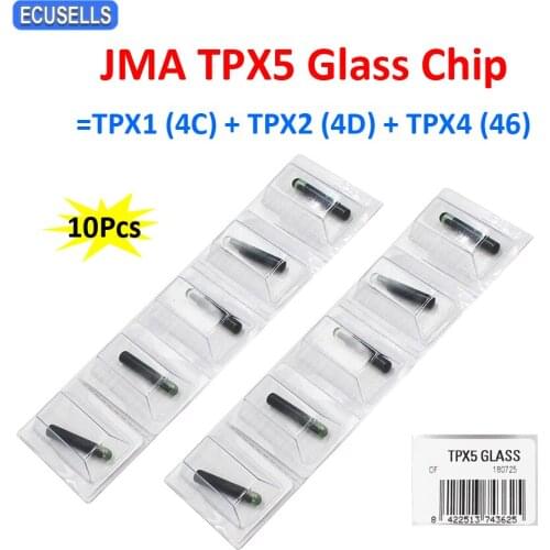 10Pcs/Lot New TPX5 Transponder Glass Chip JMA Car Key Chips Cloner Clone Chip 3 In 1 = TPX1 ( 4C ) + TPX2 ( 4D ) + TPX4 ( 46 )