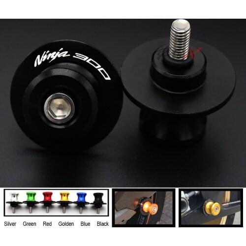 Motorcycle Accessories CNC Aluminum M10 Swingarm Spools Slider Stand Screw For Kawasaki NINJA300R NINJA-300 2013 14 15 2016