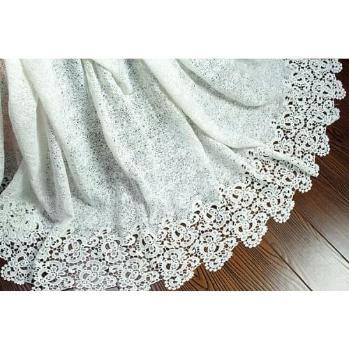 White Bridal Wedding Lace High Quality Swiss Cotton Guipure Lace Fabric 5 Yards Nigerian Cord Lace Fabrics M10453