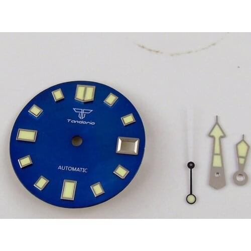 New Arrival 29mm Blue Sterile Watch Dial Tandorio Brand Super Luminous Wristwatch Hand Fit 24 Jewels NH35 Automatic Movement