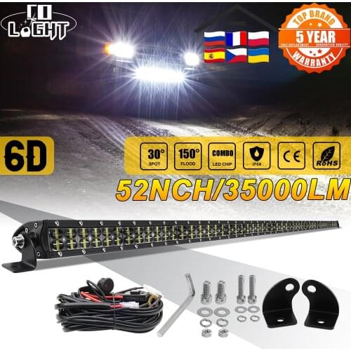 CO LIGHT Super Slim 300W 52" LED Work Light Offroad Spot/Flood Combo Beam Led Car Light Bar for Truck SUV Boat 4x4 4WD 12V 24V
