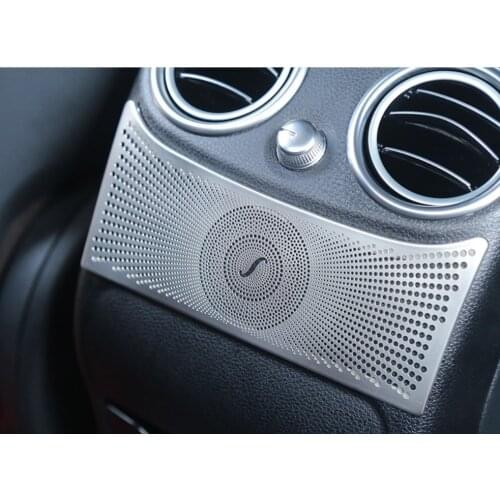 Stainless steel Car Rear Air conditioning outlet Decoration cover trim 3D Stickers for Mercedes Benz New W205 C180 C200 GLC260