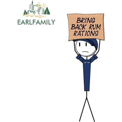 EARLFAMILY 13cm x 4.7cm for Bring Back Rum Rations Decoration Refrigerator Decal Windshield Trunk Car Stickers Anime Car Styling