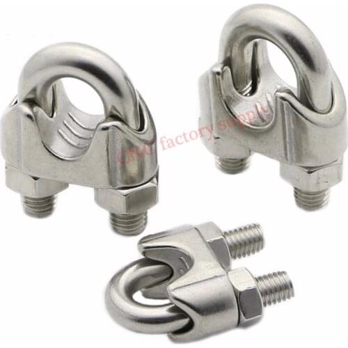 Hot sale Stainless Steel M2/3/4/5/6/8mm U type Wire Rope Clip Cable Bolts Rigging Hardware clamps Model DIY Accessory