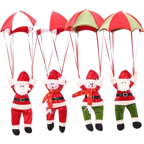 Christmas Doll Toy Santa Claus Snowman Parachute Pendant Window Ceiling Christmas Tree Hanging Decor Accessories Christmas Decor
